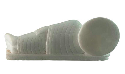 Statue Bouddha Nirvana En Marbre Blanc – Artisanat Indien Symbole D’Éveil