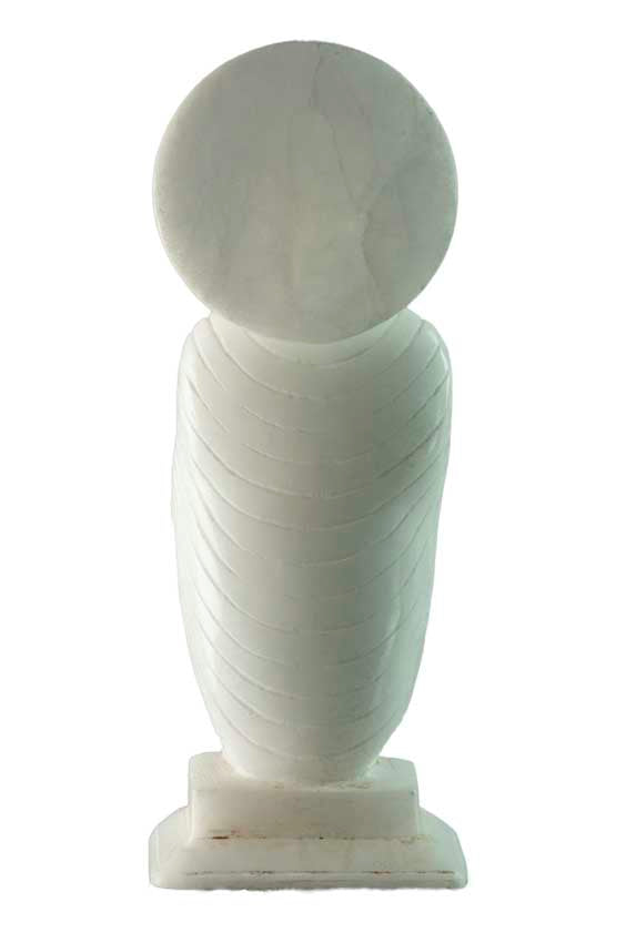 Statue Bouddha debout en marbre blanc de Makrana – Sculpture artisanale indienne avec Mudra du don