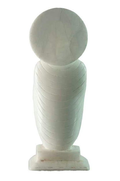 Statue Bouddha debout en marbre blanc de Makrana – Sculpture artisanale indienne avec Mudra du don