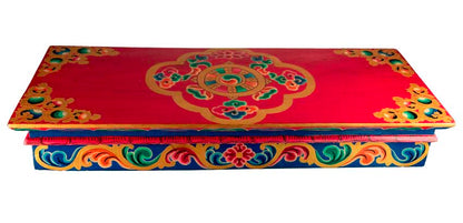 Table de Méditation Tibétaine en Bois – Artisanat Traditionnel du Népal