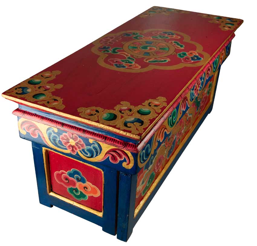 Table de Méditation Tibétaine en Bois – Artisanat Traditionnel du Népal