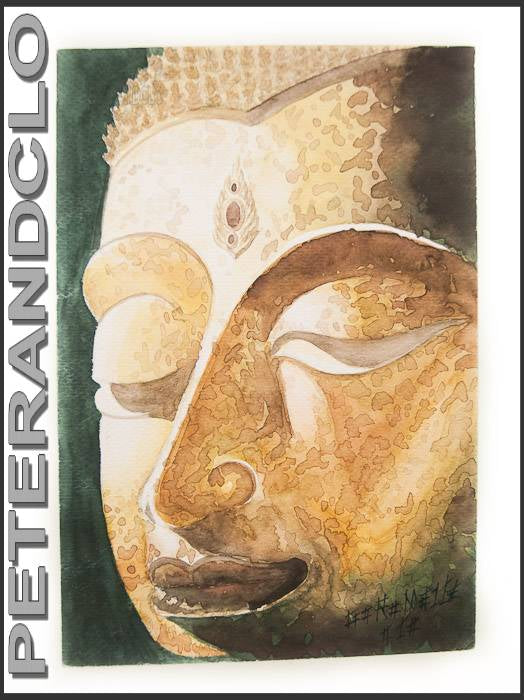 Peinture De Bouddha Sur Papier Artisanal – Œuvre Unique Signée