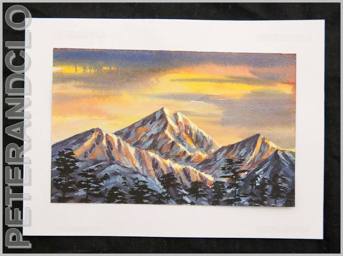 Peinture Everest – Œuvre Unique Sur Papier Artisanal