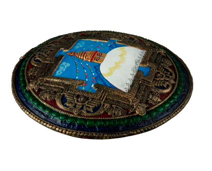 Plaque Murale Mandala Stupa De Bodnath En Terre Cuite – Artisanat Du Népal