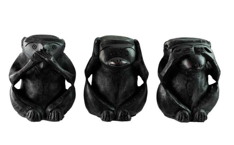 3 Singes De La Sagesse En Résine – Artisanat Népalais
