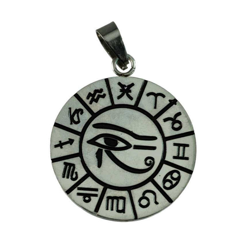 Pendentif Œil d'Horus en acier inoxydable avec cordon – Symbole protecteur de l'Égypte ancienne