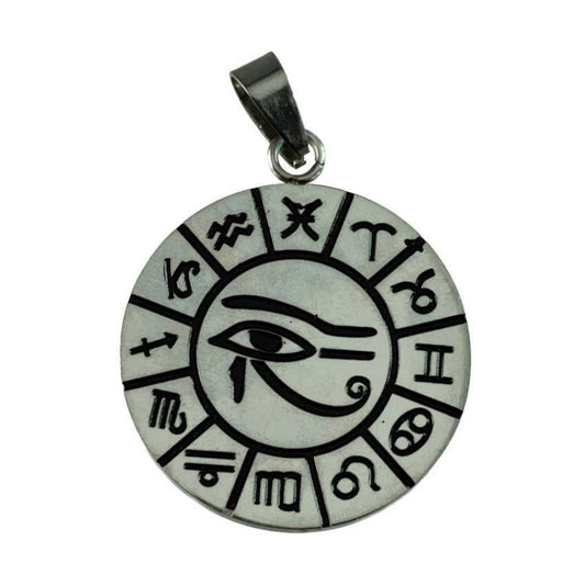 Pendentif Œil d'Horus en acier inoxydable avec cordon – Symbole protecteur de l'Égypte ancienne
