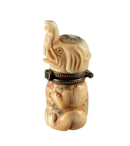 Petite Boîte Décorative Éléphant En Os – Artisanat Chinois