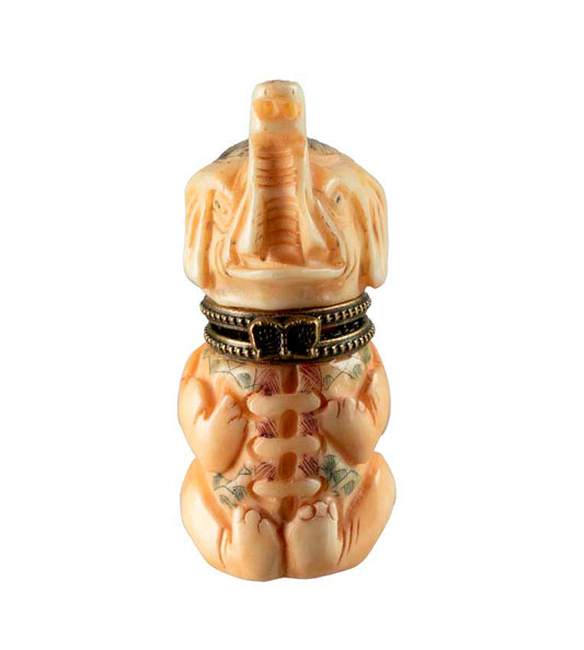 Petite Boîte Décorative Éléphant En Os – Artisanat Chinois