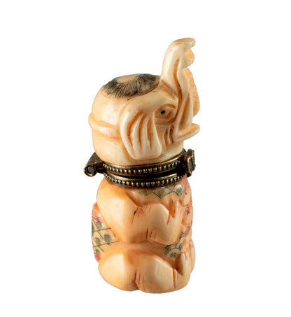 Petite Boîte Décorative Éléphant En Os – Artisanat Chinois