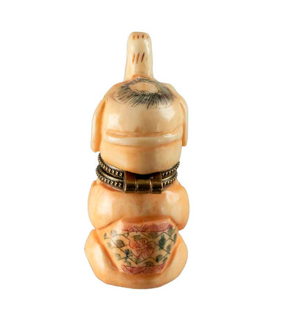 Petite Boîte Décorative Éléphant En Os – Artisanat Chinois