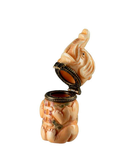 Petite Boîte Décorative Éléphant En Os – Artisanat Chinois