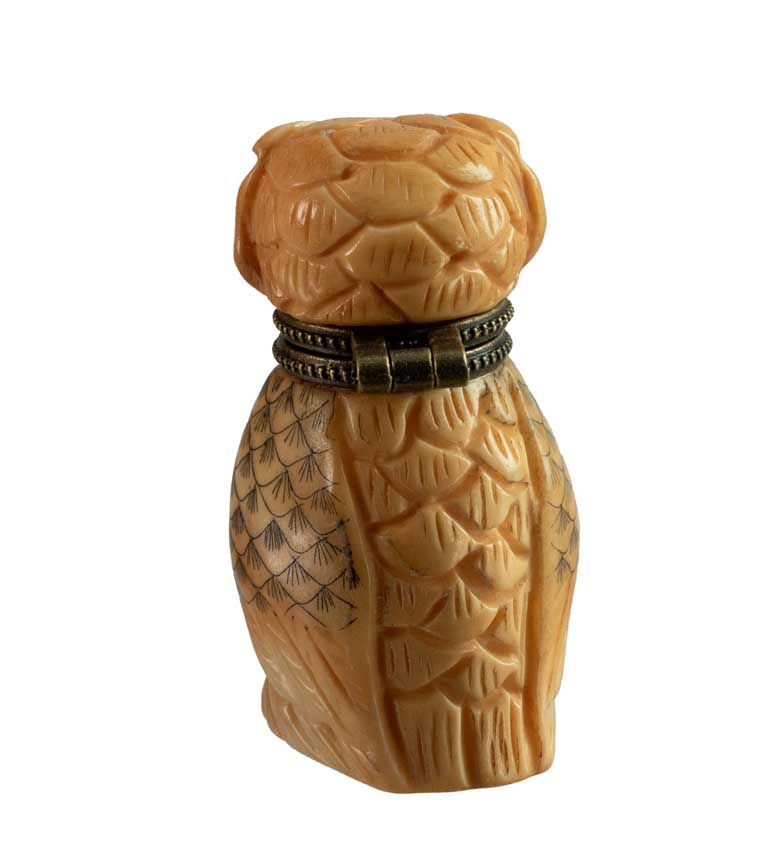 Petite Boîte Décorative Chouette En Os – Artisanat Chinois
