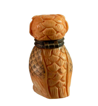 Petite Boîte Décorative Chouette En Os – Artisanat Chinois