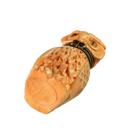 Petite Boîte Décorative Chouette En Os – Artisanat Chinois