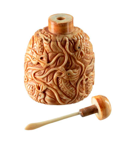 Flacon En Os Sculpté Dragon – Artisanat Chinois Et Tibétain