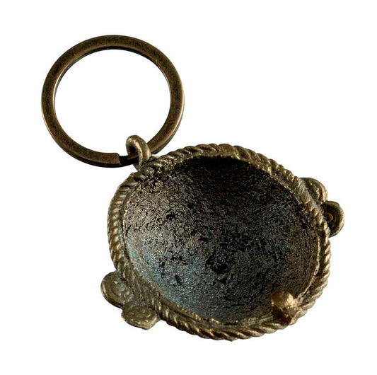 Porte-Clés Tribal Indien – Visage Ethnique en Laiton