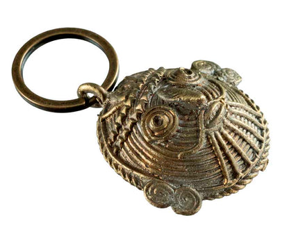 Porte-Clés Tribal Indien – Visage Ethnique en Laiton