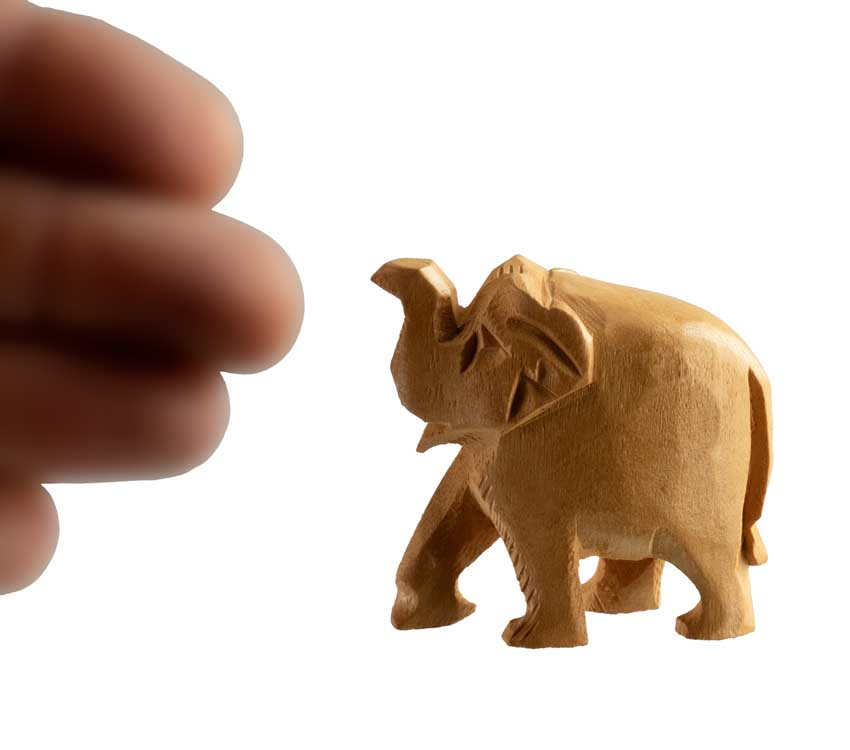 Statuette Éléphant En Bois – Artisanat Indien
