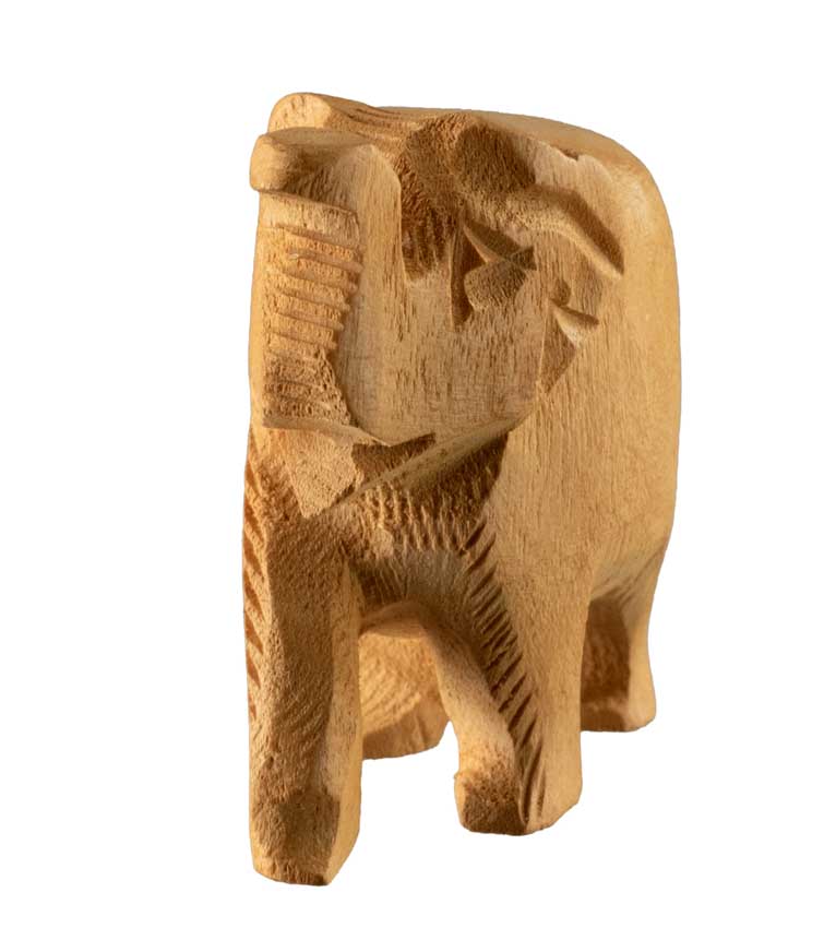 Statuette Éléphant En Bois – Artisanat Indien