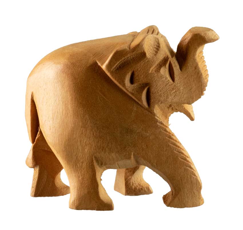 Statuette Éléphant En Bois – Artisanat Indien