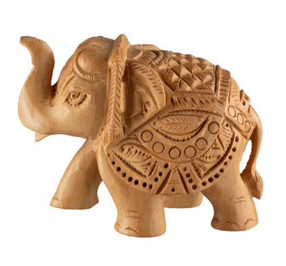 Statuette Éléphant En Bois – Artisanat Indien