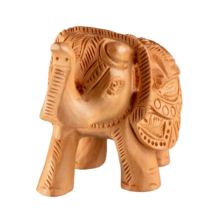 Statuette Éléphant En Bois – Artisanat Indien