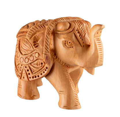 Statuette Éléphant En Bois – Artisanat Indien