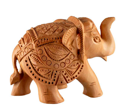 Statuette Éléphant En Bois – Artisanat Indien