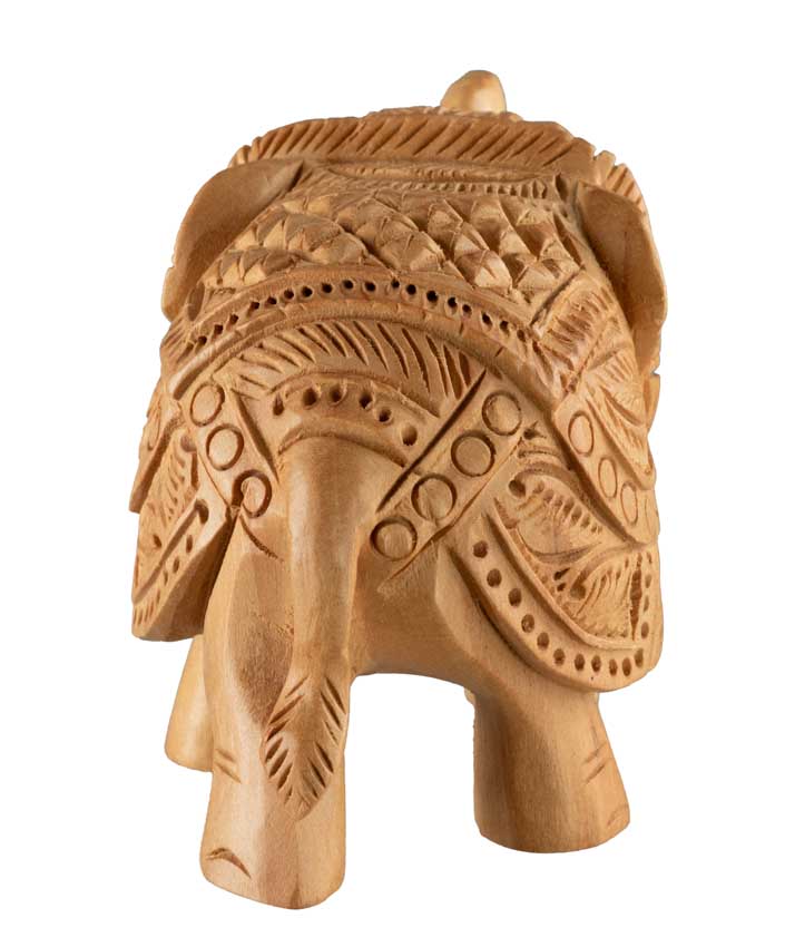 Statuette Éléphant En Bois – Artisanat Indien