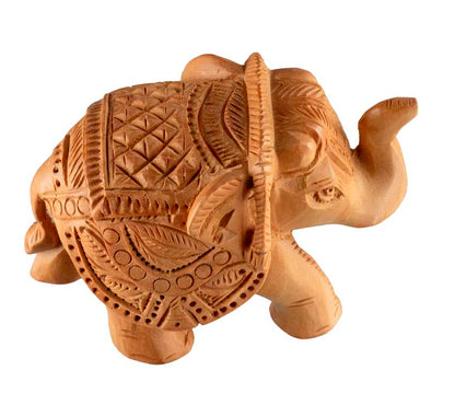 Statuette Éléphant En Bois – Artisanat Indien