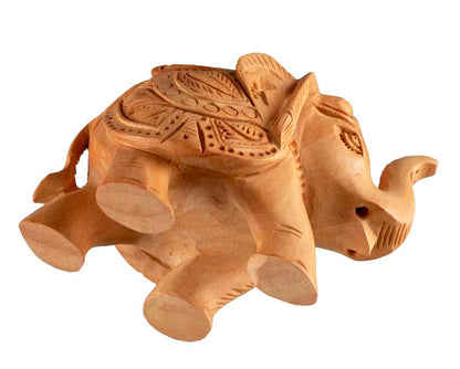 Statuette Éléphant En Bois – Artisanat Indien