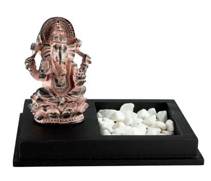 Porte-encens Ganesh en résine – support pour bâton d'encens avec figurine amovible