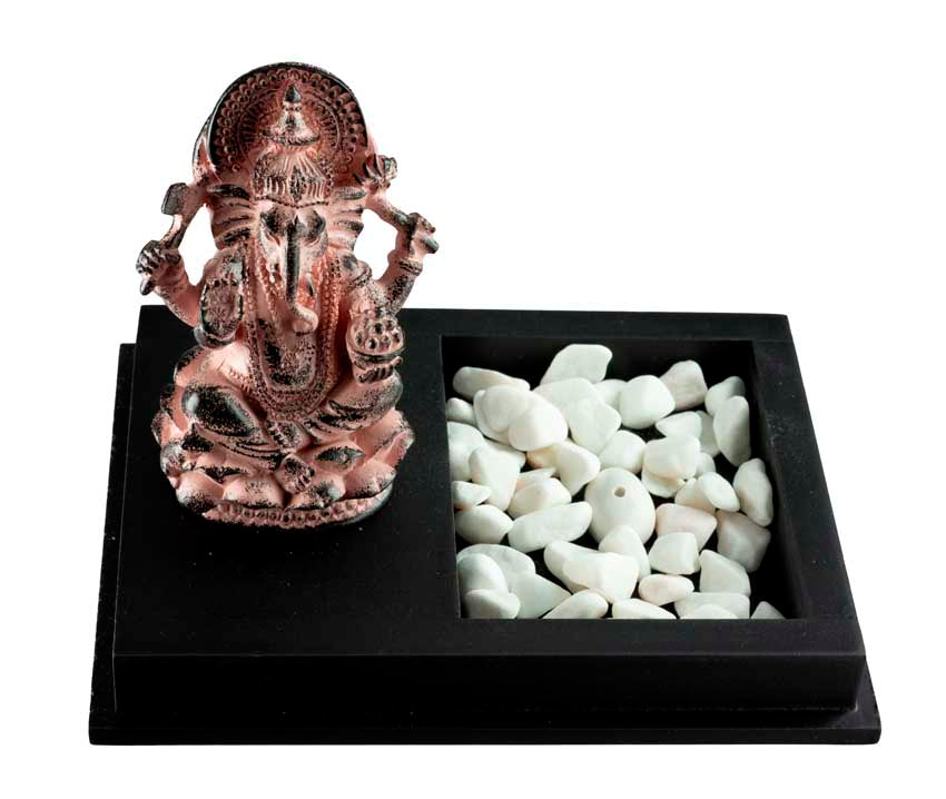 Porte-encens Ganesh en résine – support pour bâton d'encens avec figurine amovible