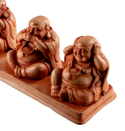 Statuette 3 Bouddhas De La Sagesse En Résine – Artisanat Népalais – Les Trois Singes De La Sagesse