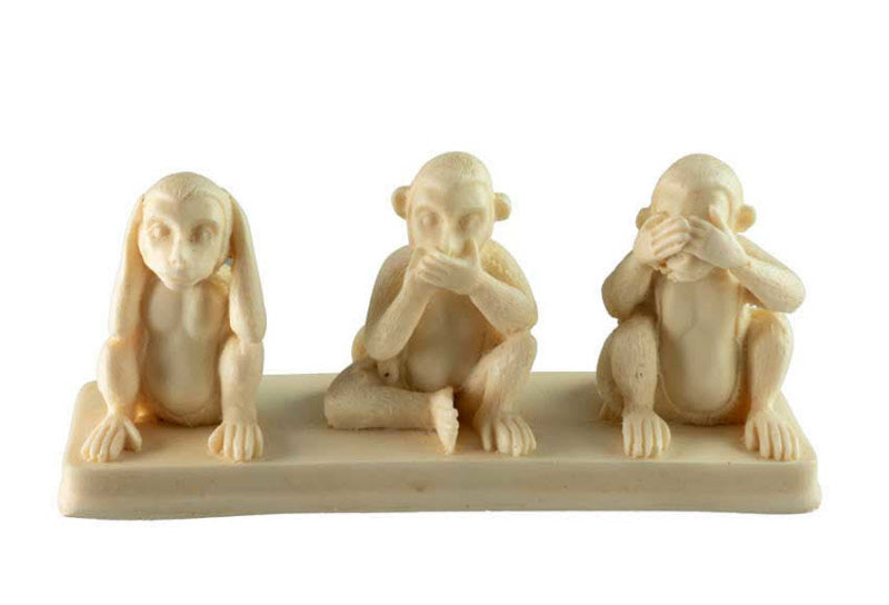 Statuette 3 Singes De La Sagesse En Résine – Artisanat Népalais