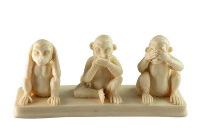 Statuette 3 Singes De La Sagesse En Résine – Artisanat Népalais