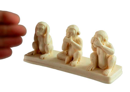 Statuette 3 Singes De La Sagesse En Résine – Artisanat Népalais