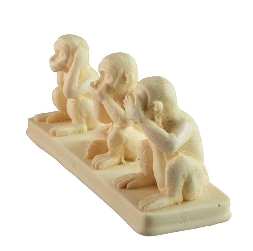 Statuette 3 Singes De La Sagesse En Résine – Artisanat Népalais
