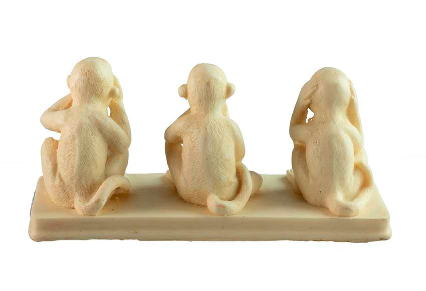 Statuette 3 Singes De La Sagesse En Résine – Artisanat Népalais