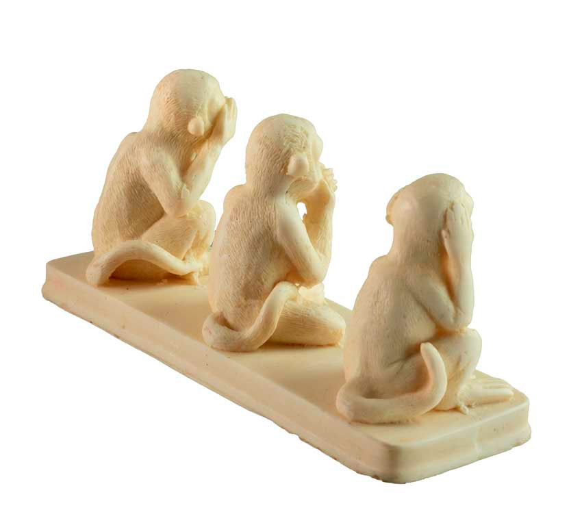 Statuette 3 Singes De La Sagesse En Résine – Artisanat Népalais