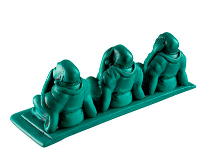 Statuette 3 Bouddhas De La Sagesse En Résine – Artisanat Népalais – Les Trois Singes De La Sagesse