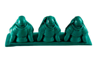 Statuette 3 Bouddhas De La Sagesse En Résine – Artisanat Népalais – Les Trois Singes De La Sagesse