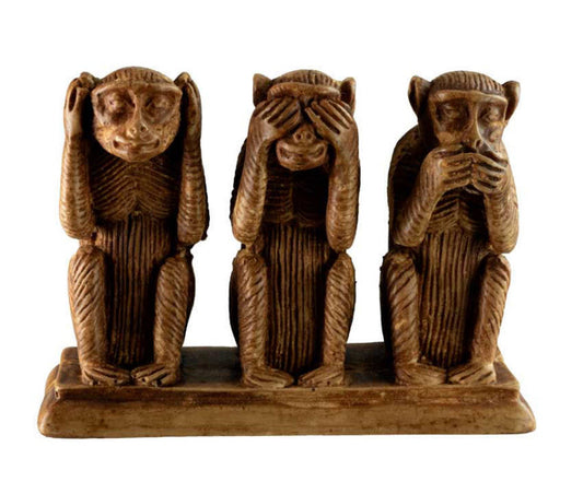 Statuette 3 Singes de la Sagesse en Résine – Artisanat du Népal