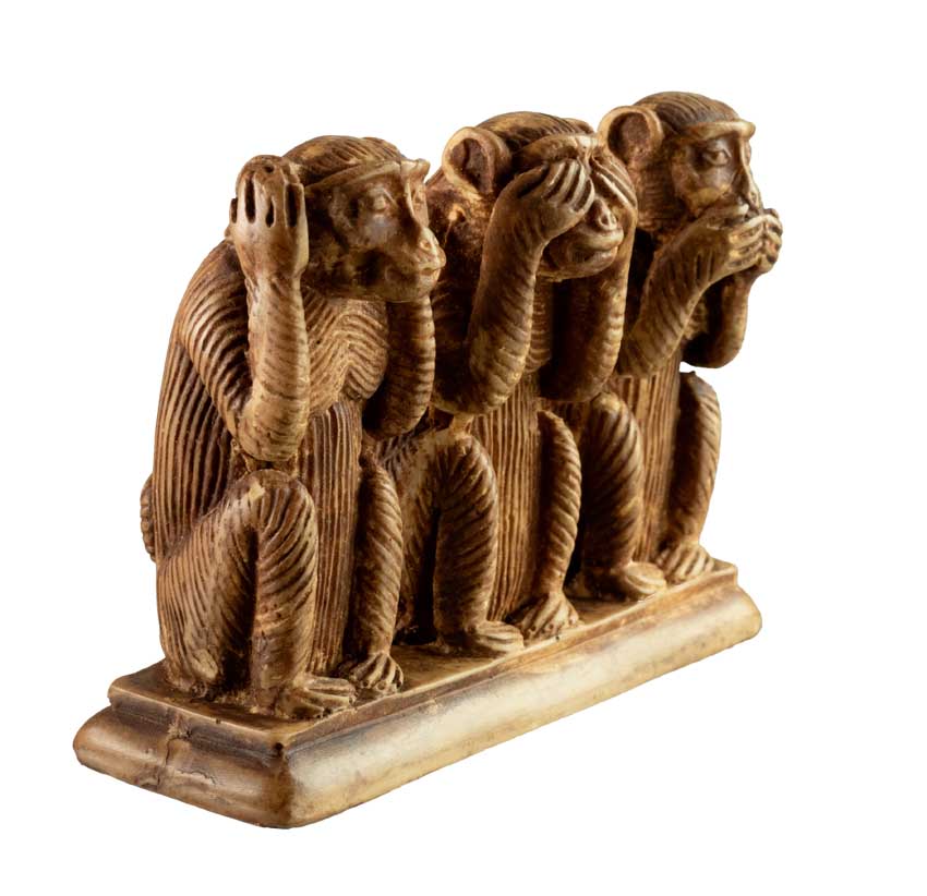 Statuette 3 Singes de la Sagesse en Résine – Artisanat du Népal