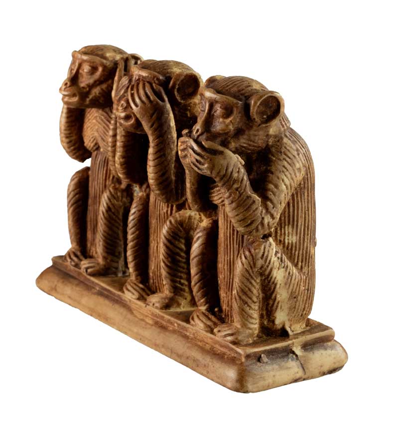 Statuette 3 Singes de la Sagesse en Résine – Artisanat du Népal