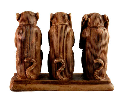 Statuette 3 Singes de la Sagesse en Résine – Artisanat du Népal