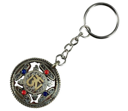 Porte-Clé Om Mandala Bouddhiste en Laiton – Artisanat Népalais