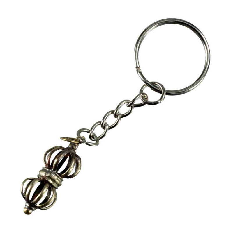 Porte-Clés Vajra Dorje Tibétain en Métal – Artisanat du Népal