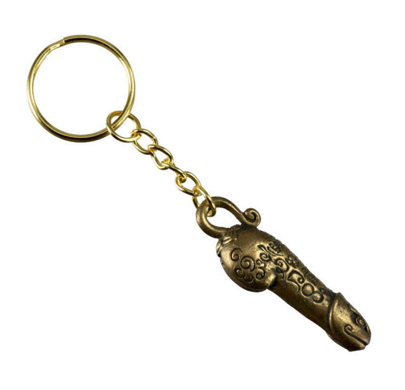 Porte-Clé Zizi Rigolo En Métal – Création Artisanale Thaïlandaise